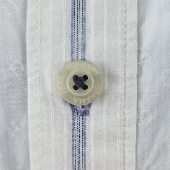 TOMMY BAHAMA Mens Long Sleeve White Striped Sz L - Picture 3 of 8